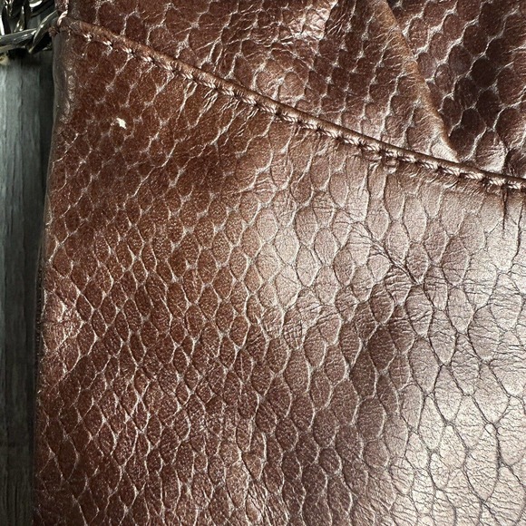 Talbots Copper Leather Shoulder Handbag with Gold Tone Chain Link Strap NYE - Picture 8 of 9